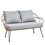 Salon de jardin CAIRO 4 personnes - Noir et brun – Image 4