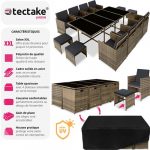 TecTake Salon de jardin PALMA 12 places avec housse de protection – Image 2