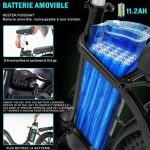 Vélo électrique pliant HITWAY - Pneu 20 pouces Fat Tire Ebikes Noir – Image 3