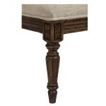 Pouf en frêne et en tissu mastic grisé - Édouard – Image 8