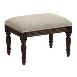 Pouf en frêne et en tissu mastic grisé - Édouard – Image 5