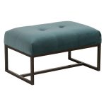 Pouf en velours vert bleuté - Nolan – Image 2