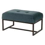 Pouf en velours vert bleuté - Nolan – Image 4