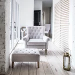 Fauteuil en tissu beige - Emile – Image 3